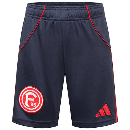 Die Ausweichshorts in schwarz und rot von vorne