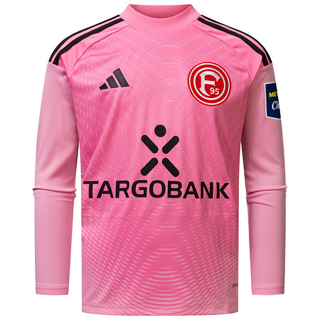 Unser Torwarttrikot in rosa mit schwarzen Akzenten