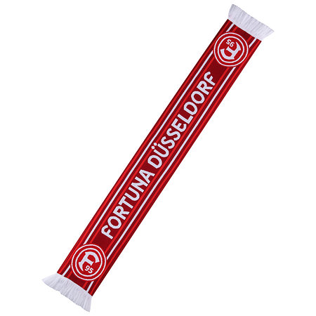 Unser passender Deluxeschal zum Heimtrikot mit Streifenmuster und "Fortuna Düsseldorf"-Schriftzug